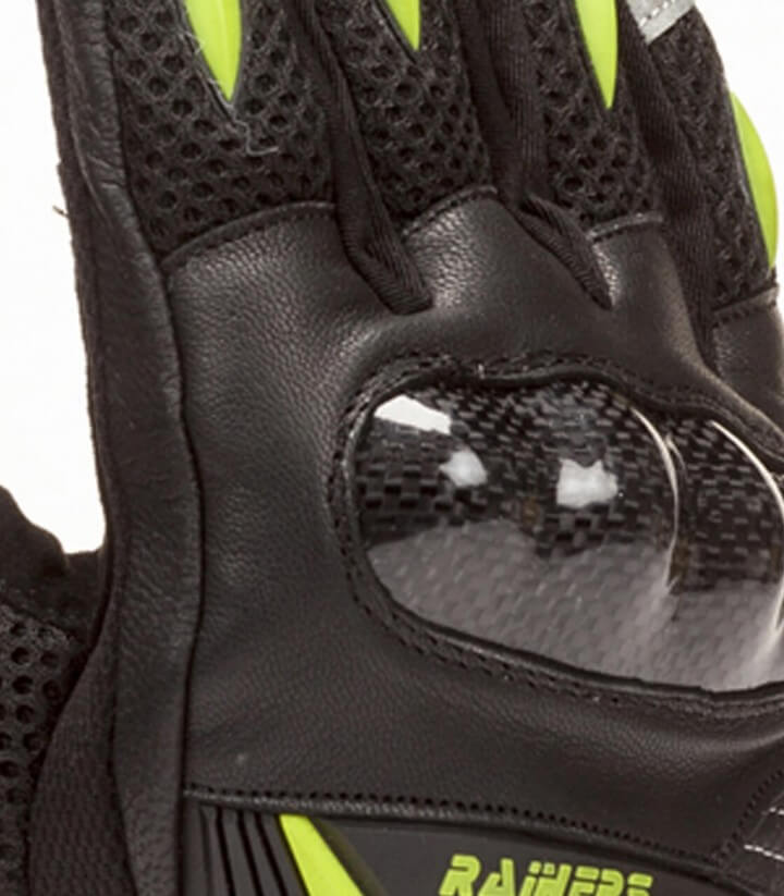 Guantes de verano unisex G-28 de Rainers en color negro y fluor G28F