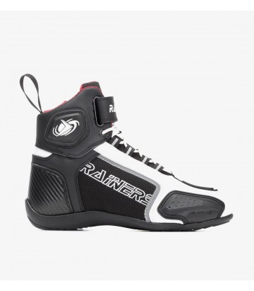 Botas de moto unisex Rainers Cooper blanco y negro COOPERN