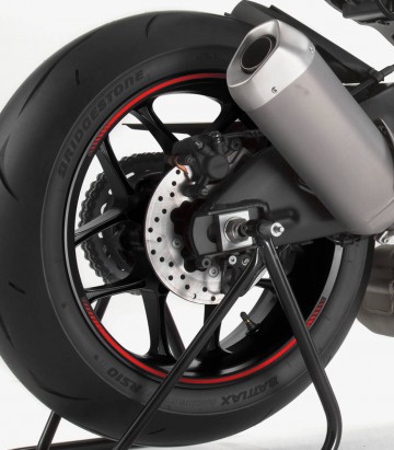 Tira en arco premium rojo flúor Puig para llanta de moto 8431R
