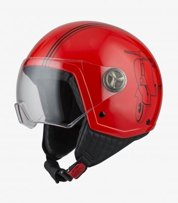 Casco Jet NZI Zeta 2 Optima Sprint Fluo Rojo