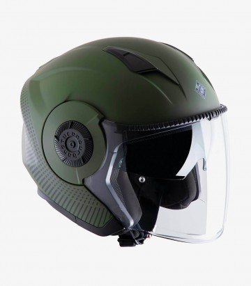 El'Tange open face helmet color Matte Airborne Green Design A from Tucano Urbano 1400