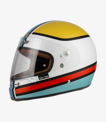 Casco Integral NZI Street Track 4 Outline Blanco y azul mate