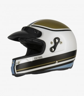 NZI Flat Track 2 Outline White&Blue Matt Full Face Helmet