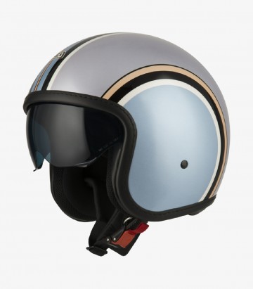 NZI Rolling 4 Sun Diana Pale Blue & Platinum Matt Open Face Helmet