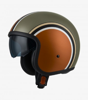 Casco Jet NZI Rolling 4 Sun Diana Naranja y Cobre Mate