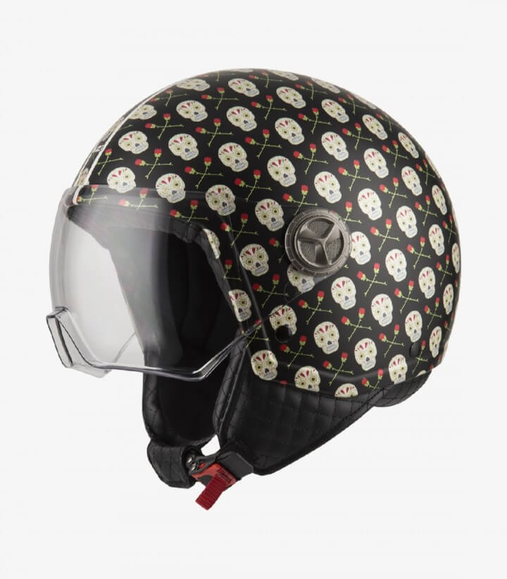 Casco Jet NZI Zeta 2 Optima Flor Black Mate