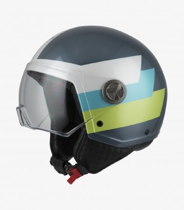 Casco Jet NZI Zeta 2 Optima Bandi Liquen & Pistacho