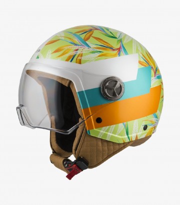 Casco Jet NZI Zeta 2 Optima Lime Leaves Mate