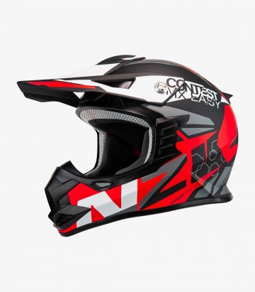 Casco Integral NZI Knobby Contest Negro, rojo y blanco