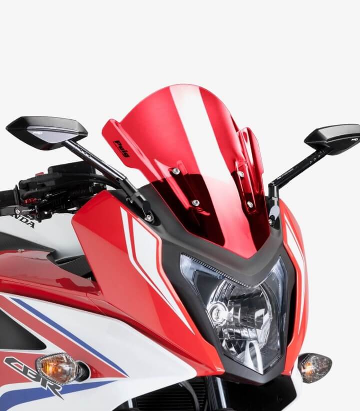 Honda CBR650F Puig Racing Red Windshield 7003R
