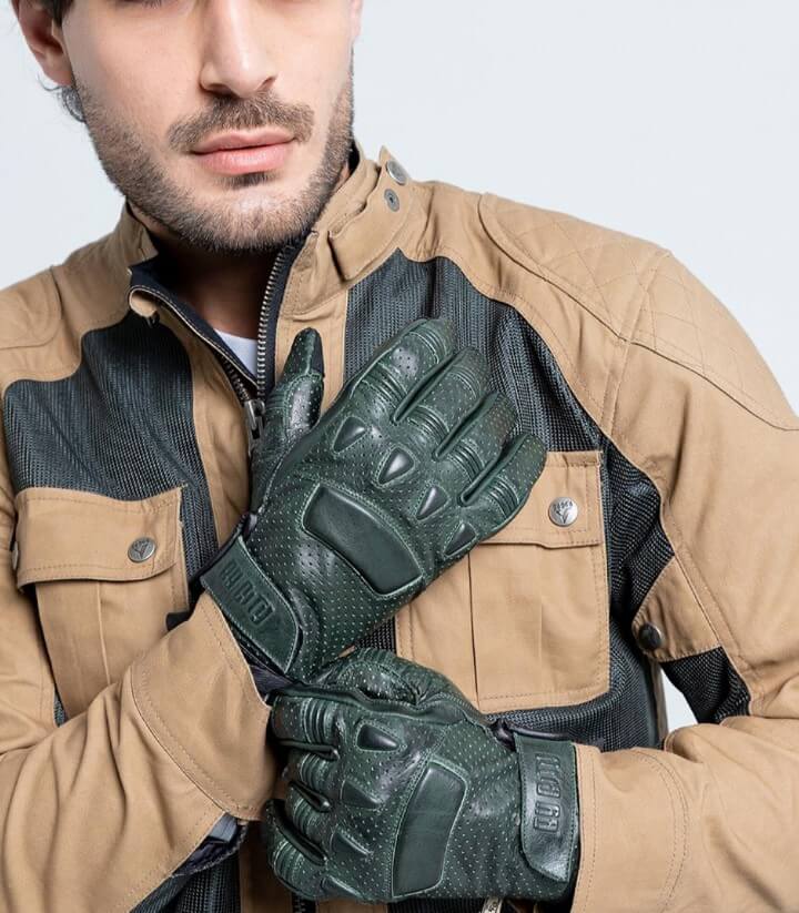 Guantes Pilot II de By City de verano de hombre color verde