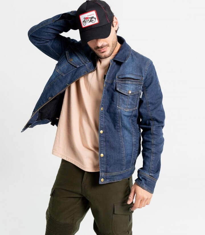 Chaqueta de verano para hombre By City Kansas azul 4000170