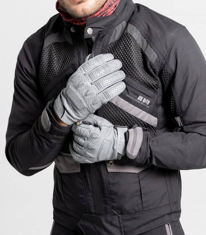 Guantes Pilot II de By City de verano de hombre color gris