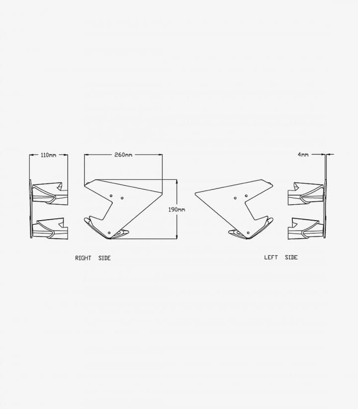 Naked side winglets 20462T for KTM 1290 Superduke R/RR Orange by Puig