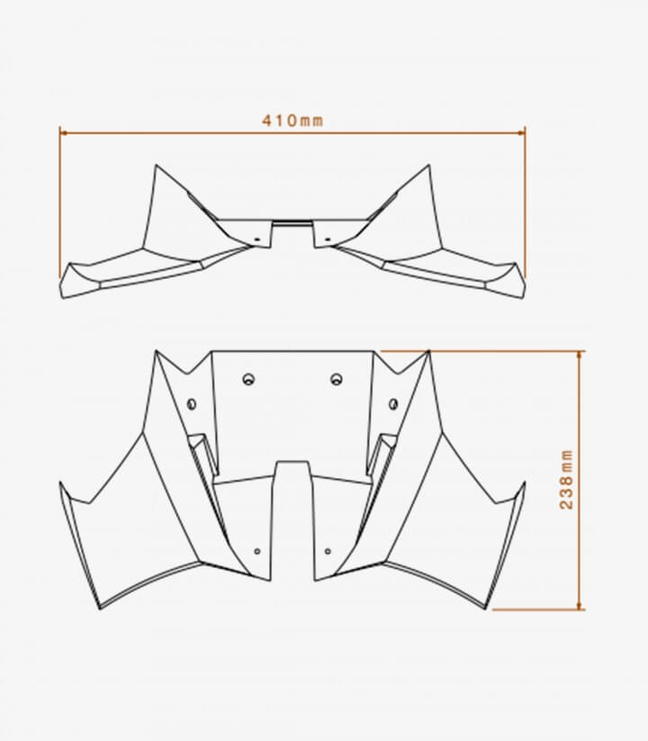 Naked frontal winglets 21704C for Suzuki GSX-8S Carbon simile by Puig