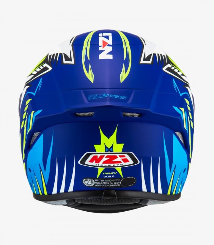 NZI Trendy 2 Ocelo Blue, White, Matte Sky Blue Full Face Helmet