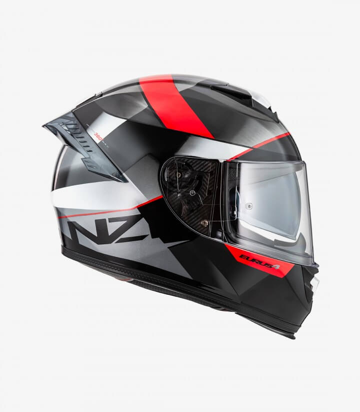Casco Integral NZI Eurus 4 Stream Duo Vanguard Negro, antracita y rojo