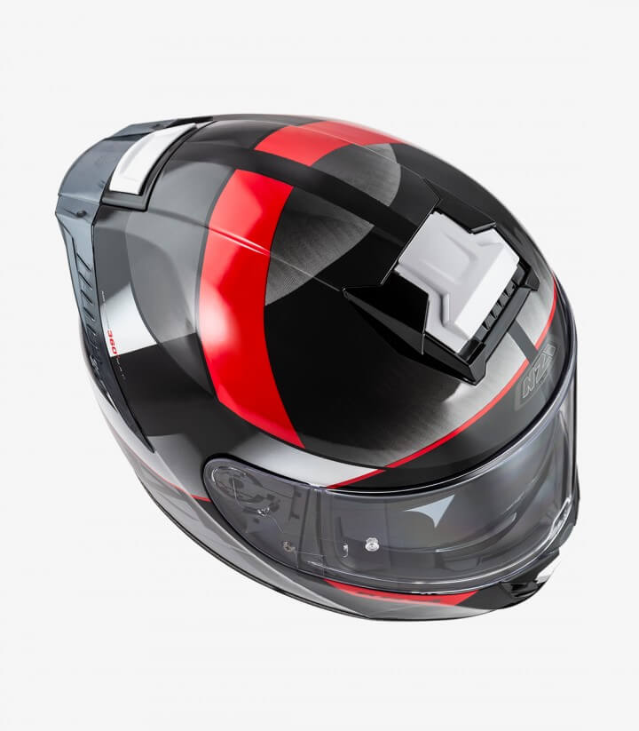 Casco Integral NZI Eurus 4 Stream Duo Vanguard Negro, antracita y rojo
