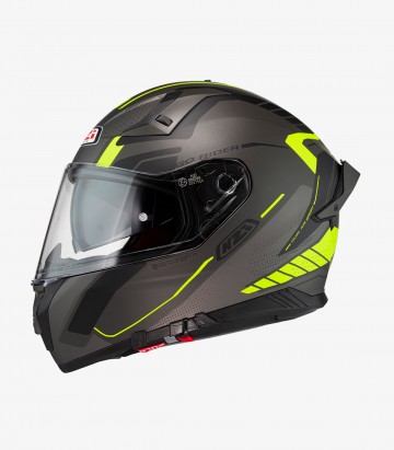 Casco Integral NZI Go Rider Motion Negro, antracita y amarillo mate