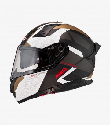 Casco Integral NZI Go Rider Trident Negro, gris y oro mate