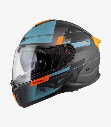 NZI Combi 3 Duo Metric Anthracite, Blue and Orange Matt Modular Helmet