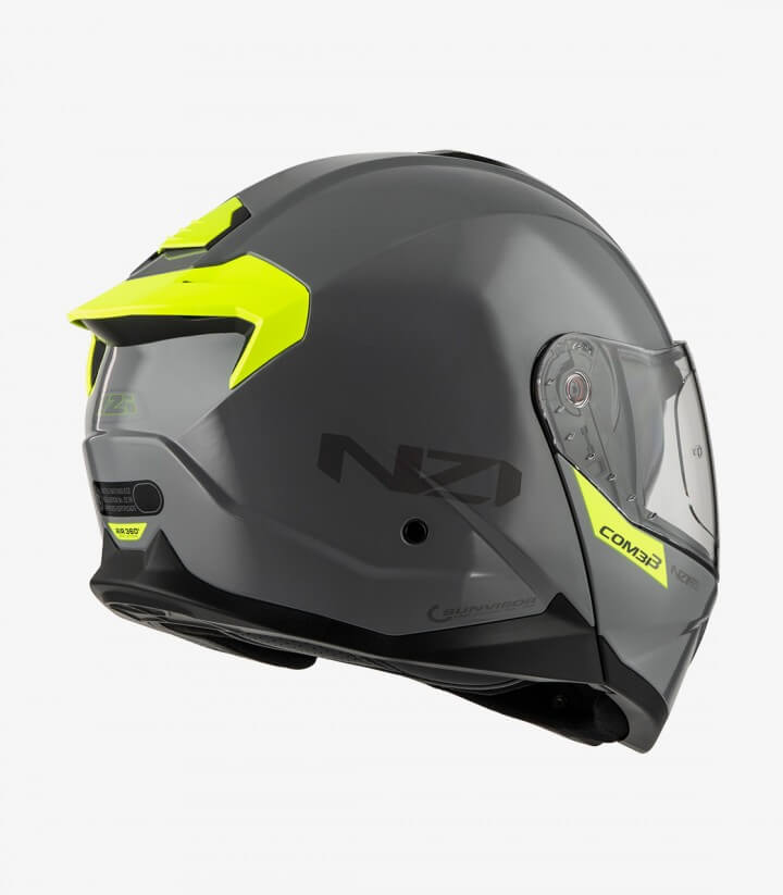 Casco Modular NZI Combi 3 Duo Solid Gris y Amarillo