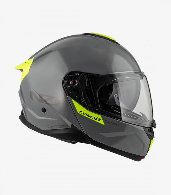 Casco Modular NZI Combi 3 Duo Solid Gris y Amarillo