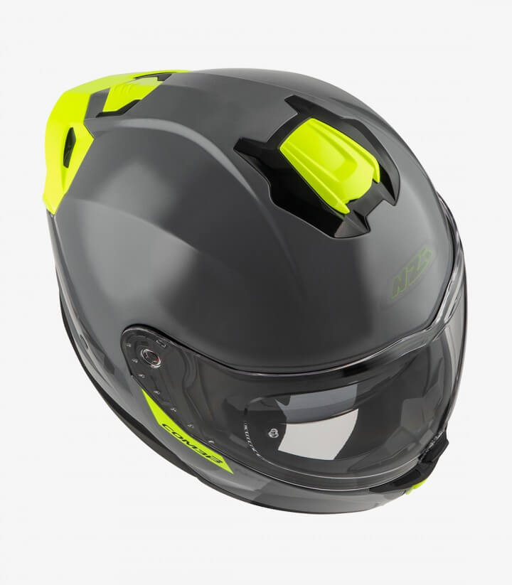 Casco Modular NZI Combi 3 Duo Solid Gris y Amarillo