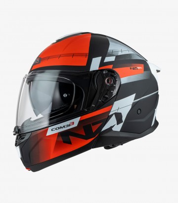 NZI Combi 3 Duo Metric Black, Red and White Matt Modular Helmet
