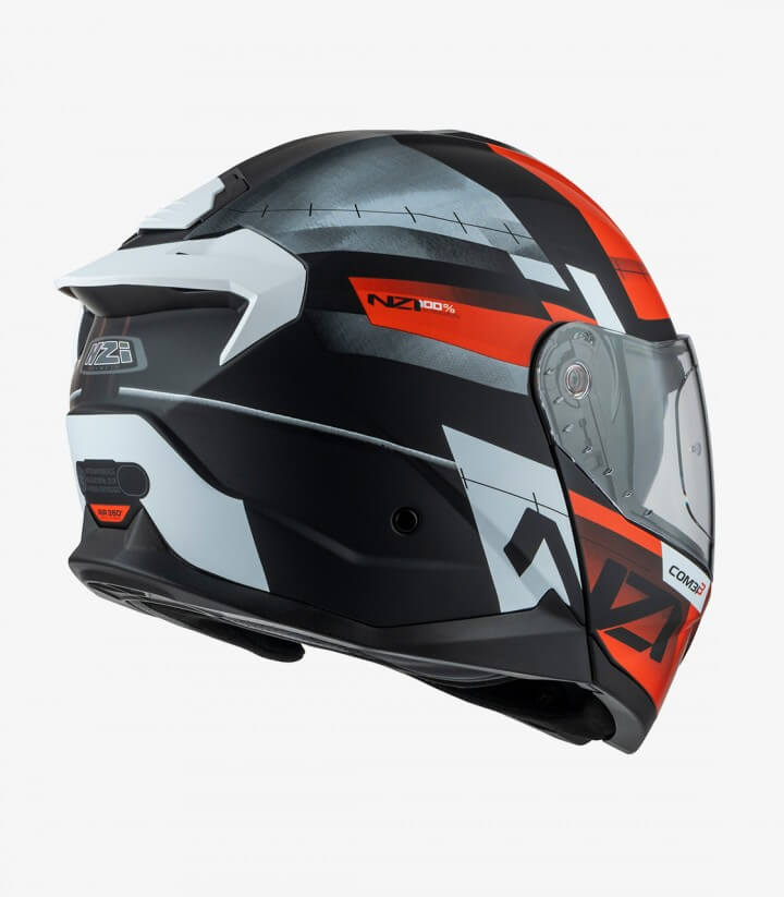 Casco Modular NZI Combi 3 Duo Metric Negro, Rojo y Blanco Mate
