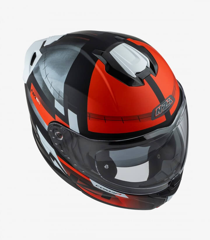 Casco Modular NZI Combi 3 Duo Metric Negro, Rojo y Blanco Mate