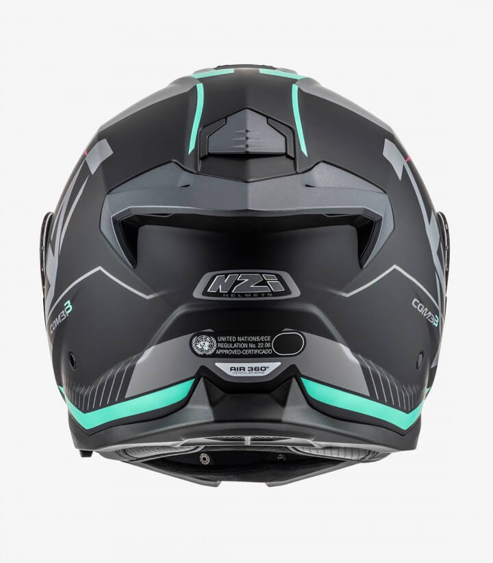 NZI Combi 3 Duo Orbe Black, Anthracite and Turquoise Matt Modular Helmet