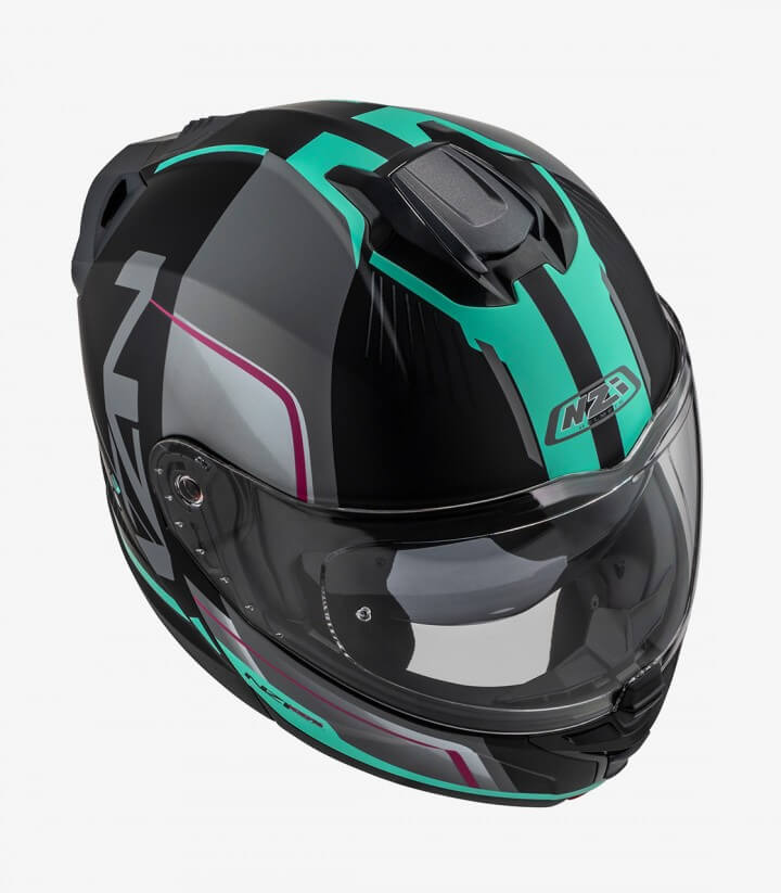 NZI Combi 3 Duo Orbe Black, Anthracite and Turquoise Matt Modular Helmet