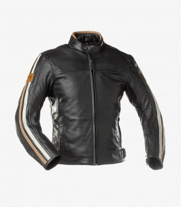 Jaguar black, white & brown for men Winter motorcycle Jacket by Rainers JAGUARN