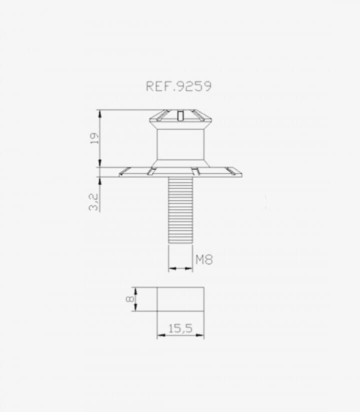 Silver Puig PRO Spools M8 thread 9259P