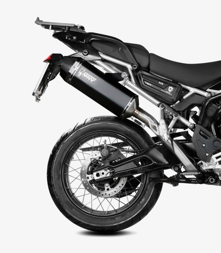 MIVV Speed Edge Exhaust Black for Triumph Tiger 900 / GT / Pro / Rally (24-25) T.028.LRB