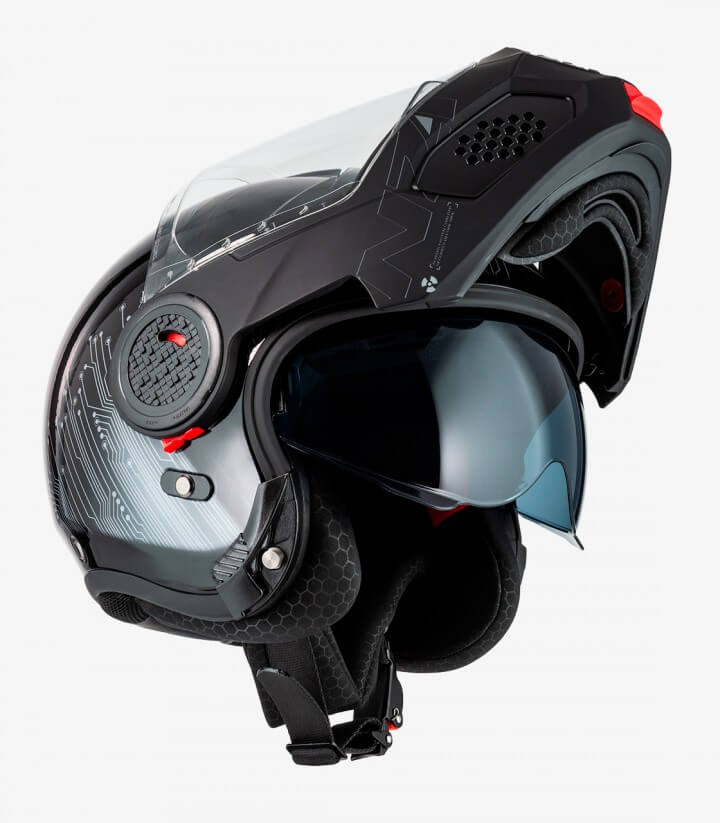 Casco Modular NZI Minimod Duo Meta Negro y Plata