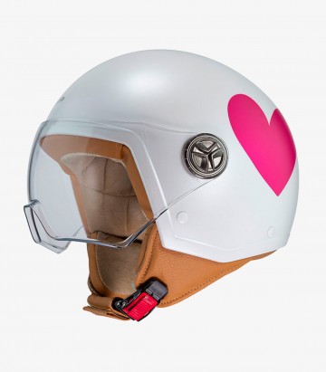 NZI Zeta 2 ARP Heart White & Pink Open Face Helmet
