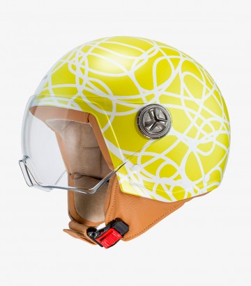 NZI Zeta 2 ARP Mess Matte Yellow Open Face Helmet