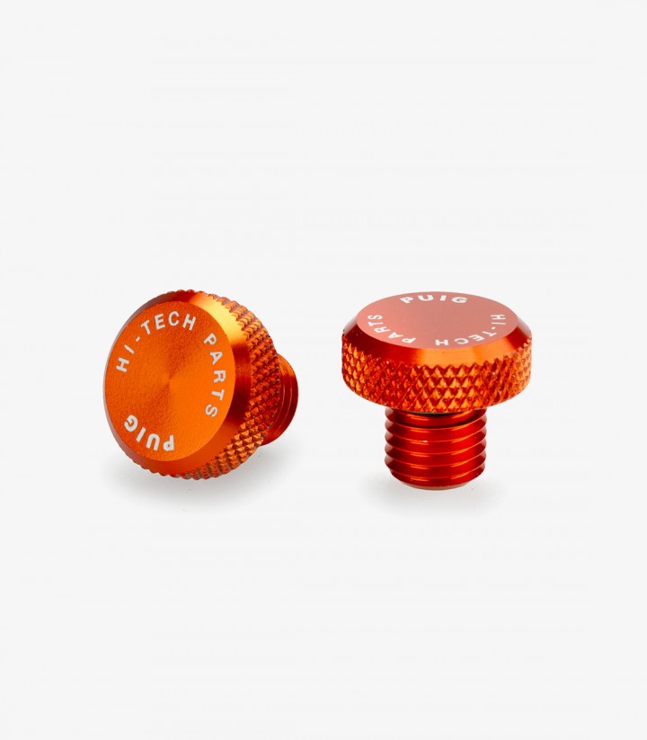 Puig Mirror Thread Cap Orange 21804T for several models of Honda, Husqvarna, Kawasaki, KOVE, Triumph y Yamaha