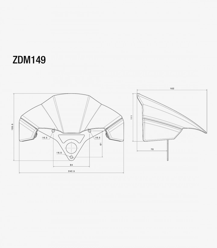 Cúpula Rizoma Ducati Streetfighter V4 / S / SP (21-24) Negro y Carbono ZDM149BK