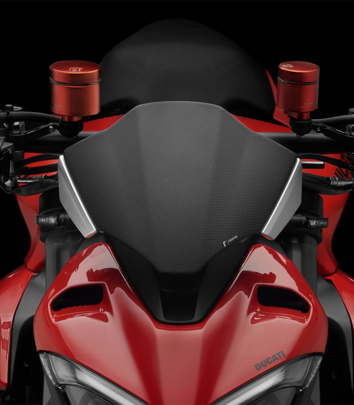 Cúpula Rizoma Ducati Streetfighter V2 / 955 Green (22-24) Plata y Carbono ZDM159AK