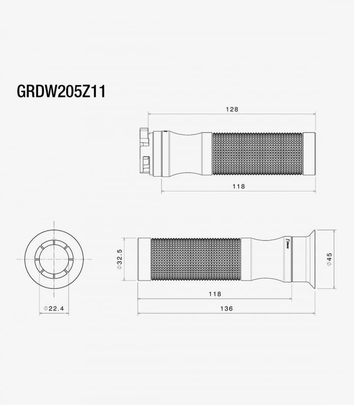 Rizoma Sport Ride by Wire Grips Black GRDW205Z11B