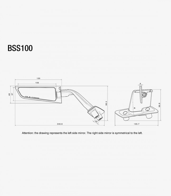 Retrovisores Rizoma Stealth Plateados BSS100A