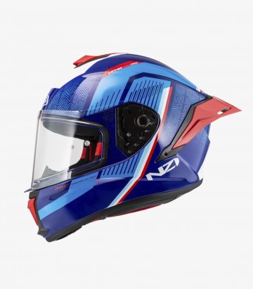 Casco Integral NZI Wake Stream Azul y Rojo