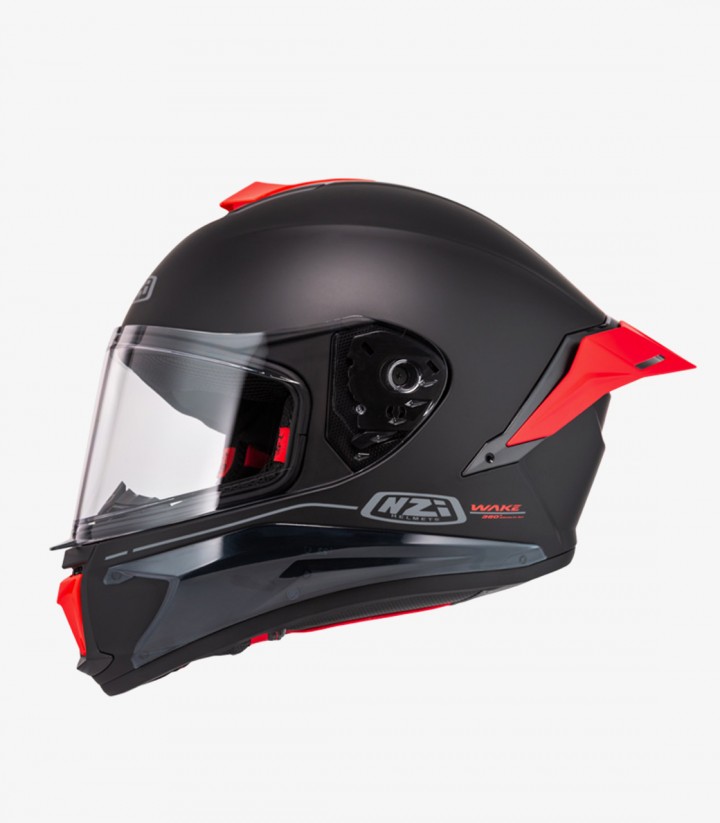 NZI Wake Stream Booster Matte Red and Black Full Face Helmet