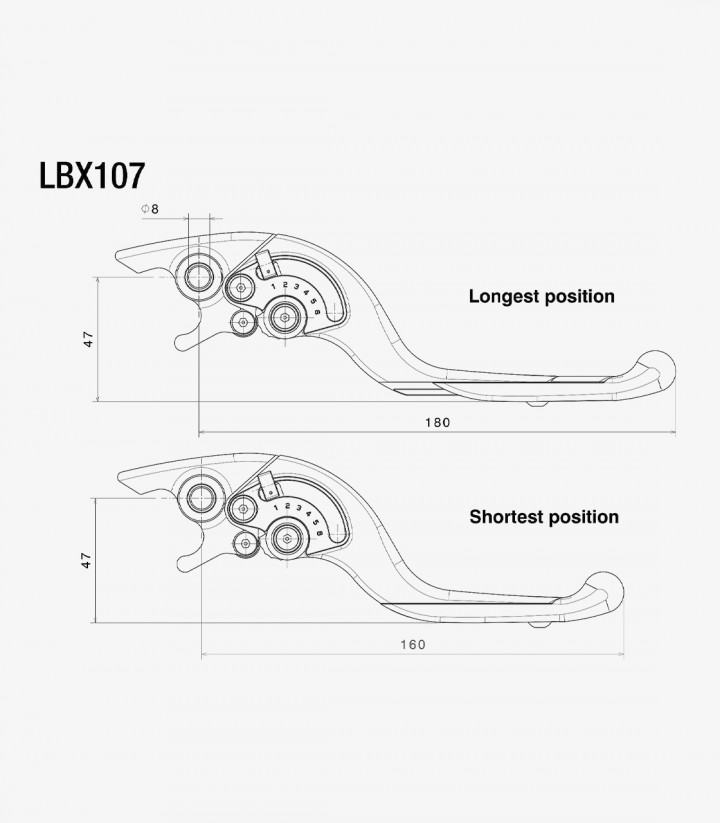 Maneta de Freno Adjustable Plus Rizoma Honda Africa Twin/CB/CBR/Forza/X-ADV, Kawasaki Versys 1000, Triumph T100/Street/Thruxton/