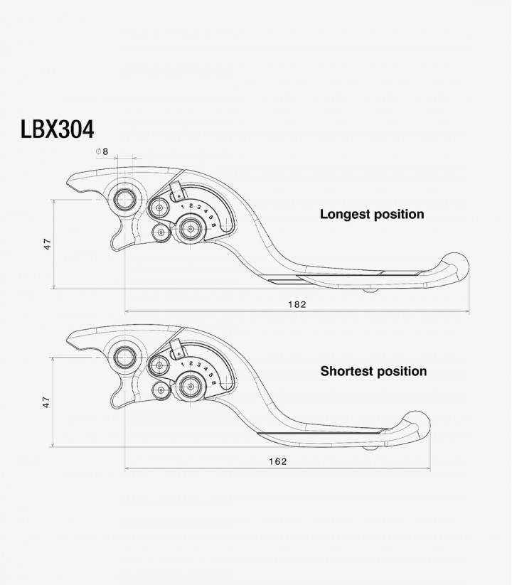 Maneta de Freno Adjustable Plus Rizoma Kawasaki Ninja 650, ZX-4R/ZX-4RR, Versys 1000, Z 650/750/800/900 (07-26) Negro LBX304B