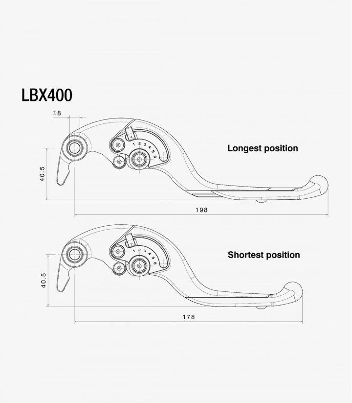 Maneta de Freno Adjustable Plus Rizoma BMW M/S 1000, MV Agusta F3 800, Suzuki GSX-R/GSX-S, Triumph Daytona/Speed/Street (05-25) 