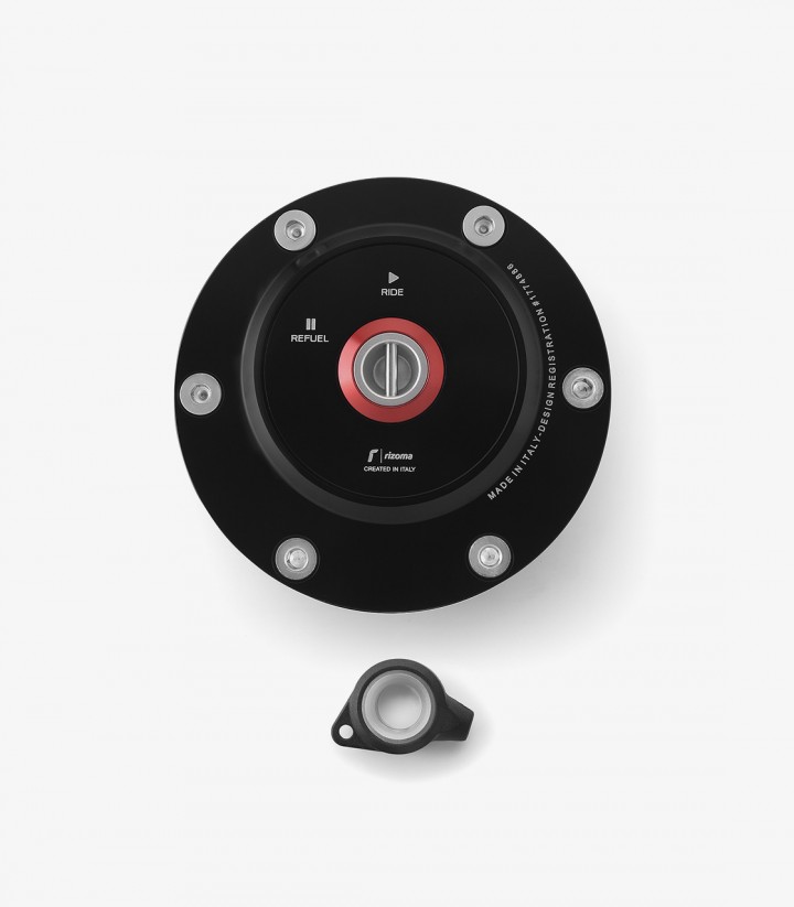 Tapón Depósito Street Negro Rizoma Triumph Daytona 675 (06-16), Speed Triple 955/1050 (02-20), Street Triple 675/765 (07-25), Ti
